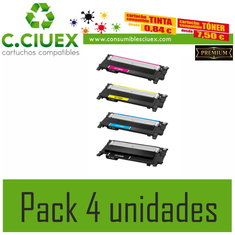TONER COMPATIBLE SAMSUNG CLT-K404S PACK 4 UNIDADES