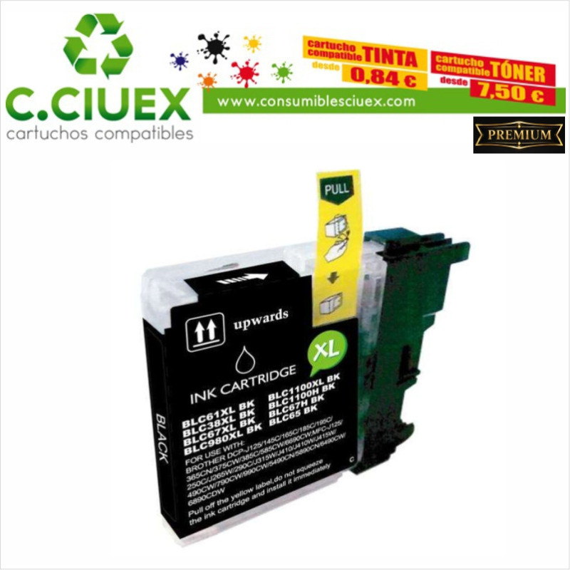 TINTA COMPATIBLE BROTHER LC 980/5/1100 NEGRO