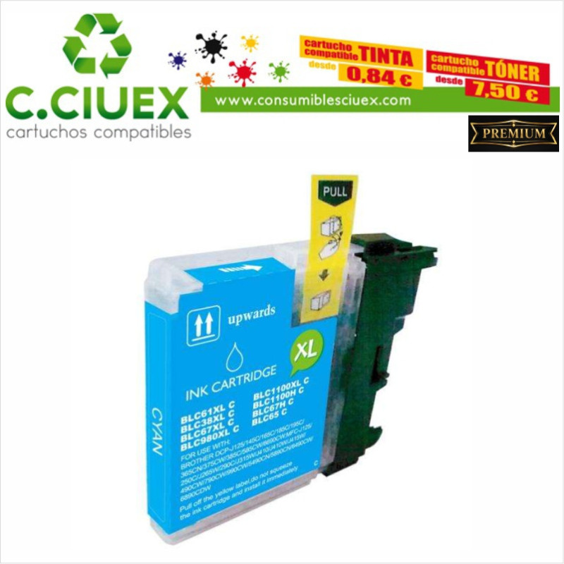 TINTA COMPATIBLE BROTHER LC 980/5/1100 CYAN