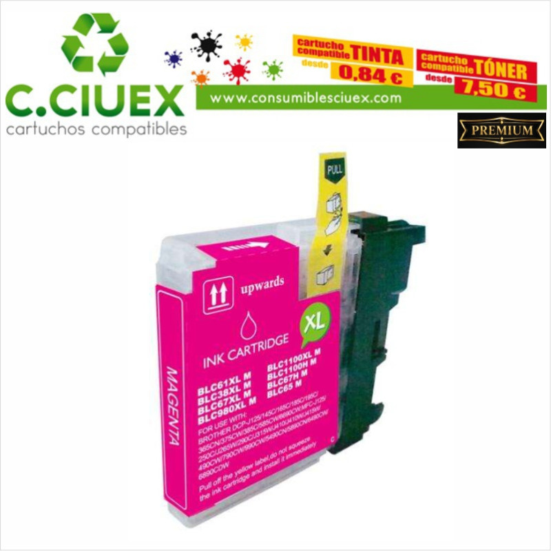 TINTA COMPATIBLE BROTHER LC 980/5/1100 MAGENTA
