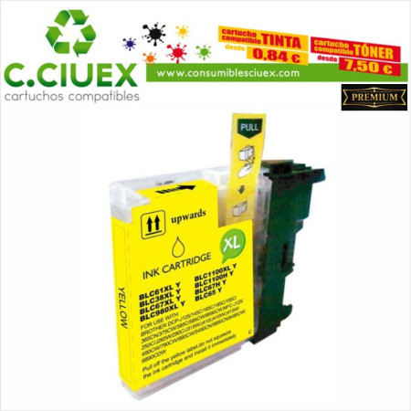 TINTA COMPATIBLE BROTHER LC 980/5/1100 AMARILLO