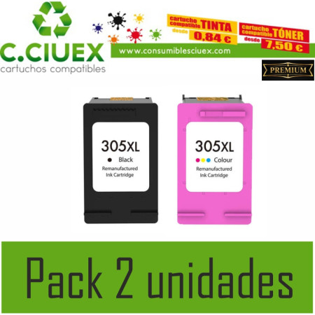 TINTA COMPATIBLE HP 305XL PACK 2 UNIDADES