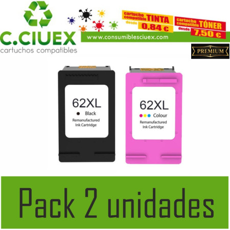 Tinta Compatible HP 62XL Color