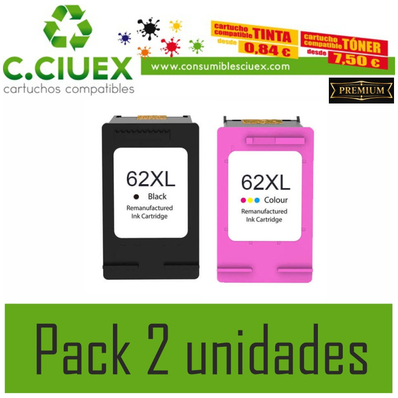 Tinta Compatible HP 62XL Color