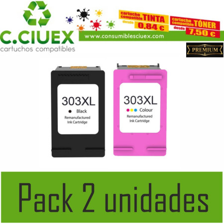 TINTA COMPATIBLE HP 303XL PACK 2 UNIDADES