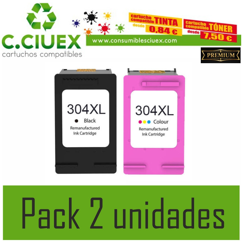 HP 304XL NEGRO CARTUCHO DE TINTA REMANUFACTURADO N9K06AE/N9K08AE