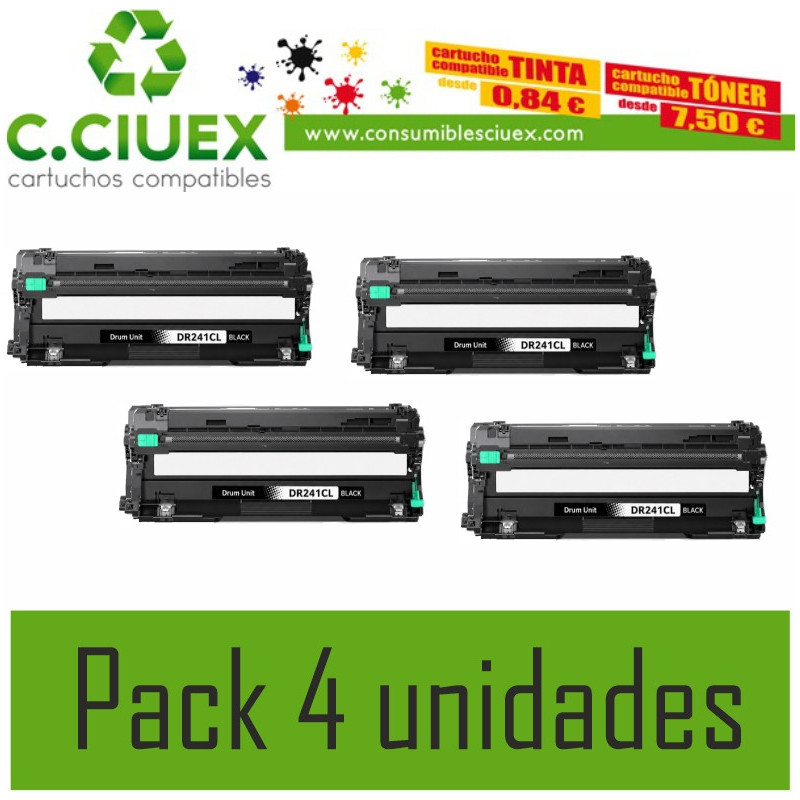 BROTHER COMPATIBLE  DR241 PACK 4 UNIDADES