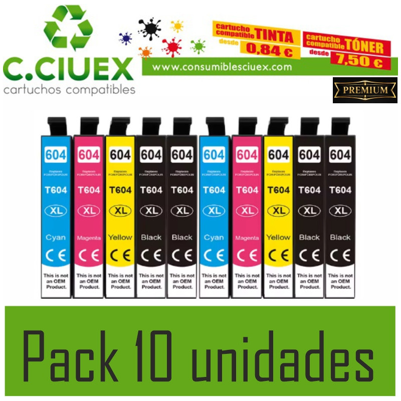 EPSON 604XL COMPATIBLE  PACK 10 UNIDADES