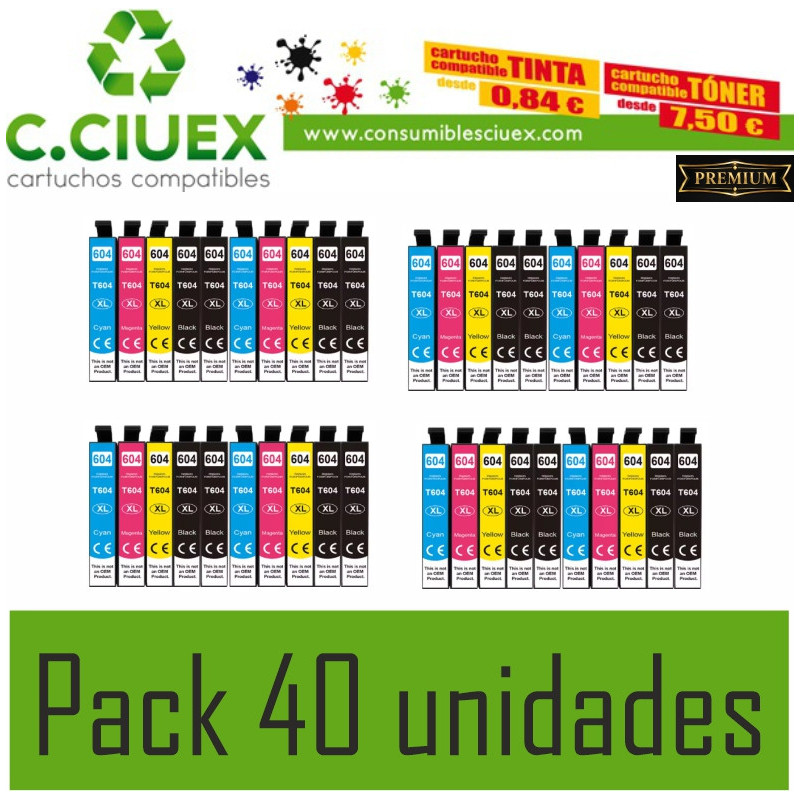 EPSON 604XL COMPATIBLE PACK 40 UNIDADES