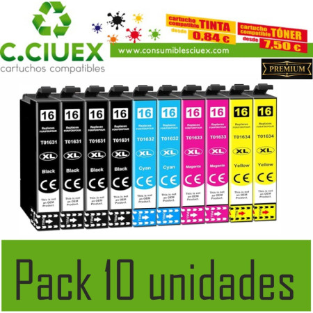 EPSON 16XL COMPATIBLE PACK 10 UNIDADES