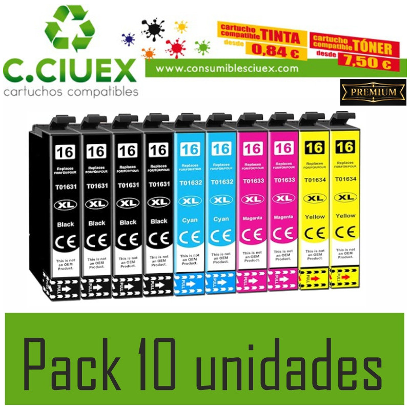 EPSON 16XL COMPATIBLE PACK 10 UNIDADES