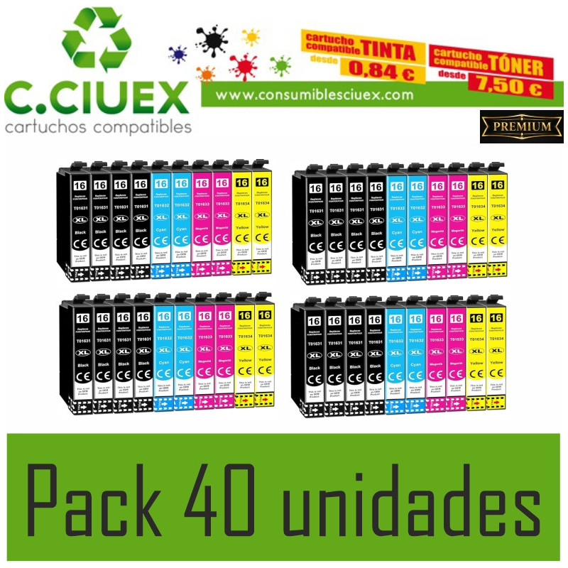 EPSON 16XL COMPATIBLE PACK 40 UNIDADES