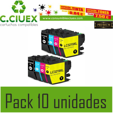 BROTHER COMPATIBLE LC3219XL PACK 10 UNIDADES