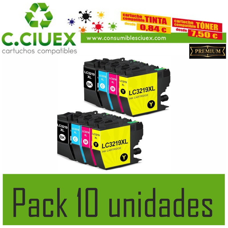 BROTHER COMPATIBLE LC3219XL PACK 10 UNIDADES