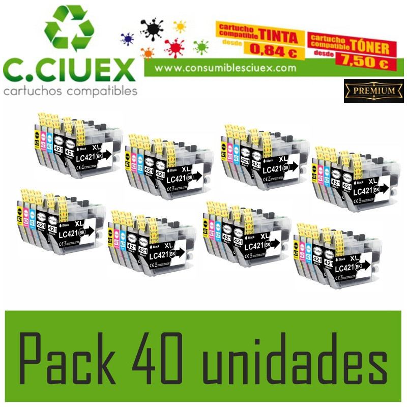 BROTHER COMPATIBLE LC421XL PACK 40 UNIDADES
