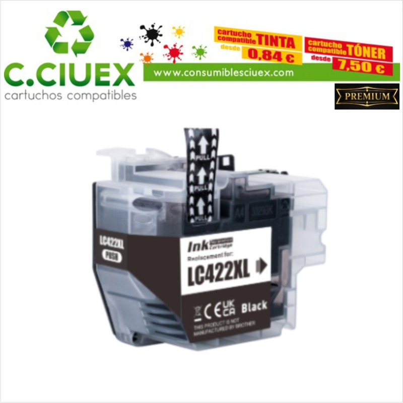BROTHER COMPATIBLE LC422XL NEGRO