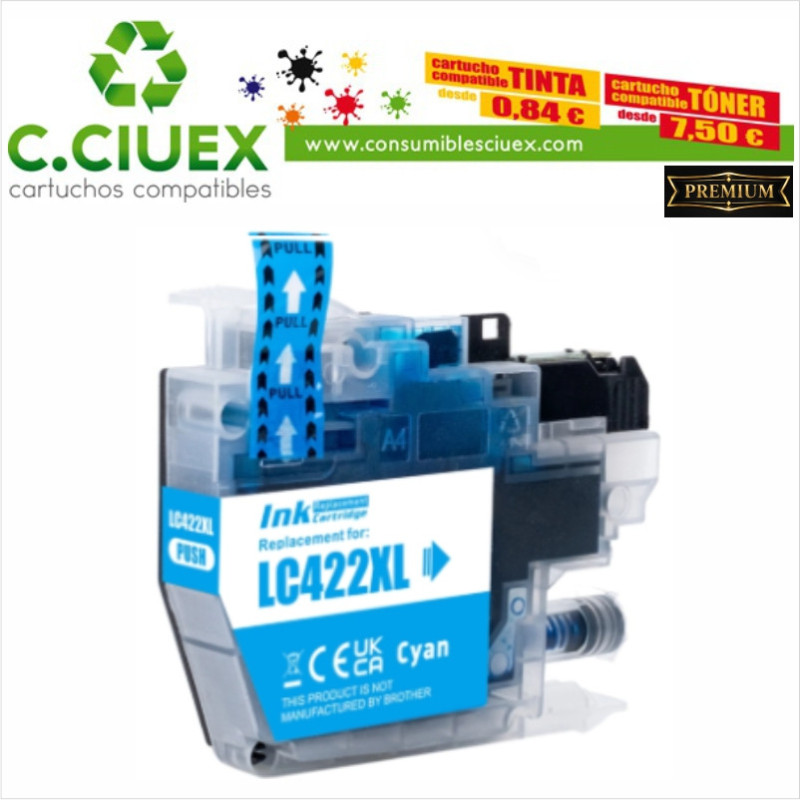 BROTHER COMPATIBLE LC422XL CYAN