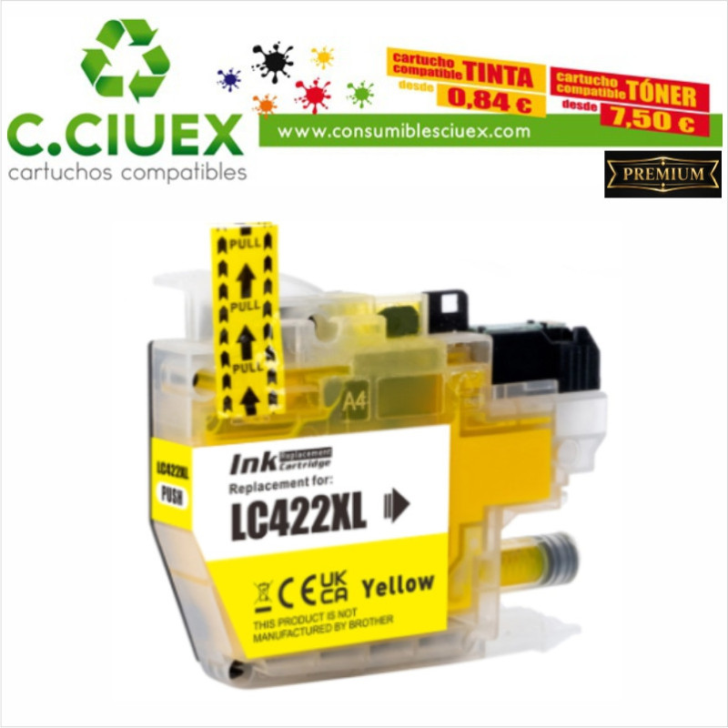 BROTHER COMPATIBLE LC422XL AMARILLO