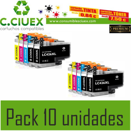 BROTHER COMPATIBLE LC426XL PACK 10 UNIDADES