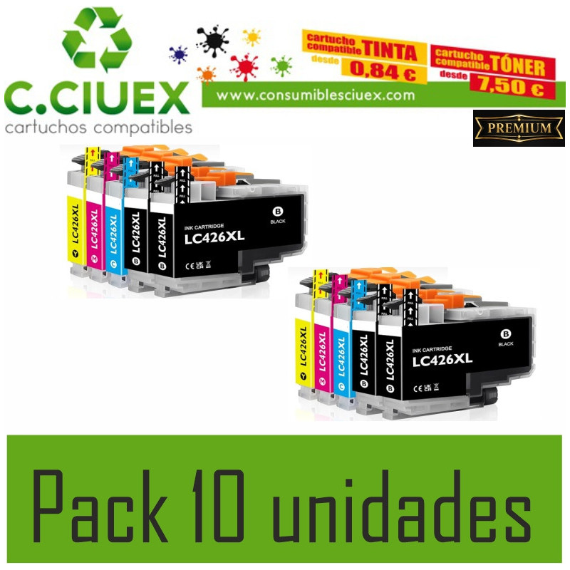 BROTHER COMPATIBLE LC426XL PACK 10 UNIDADES