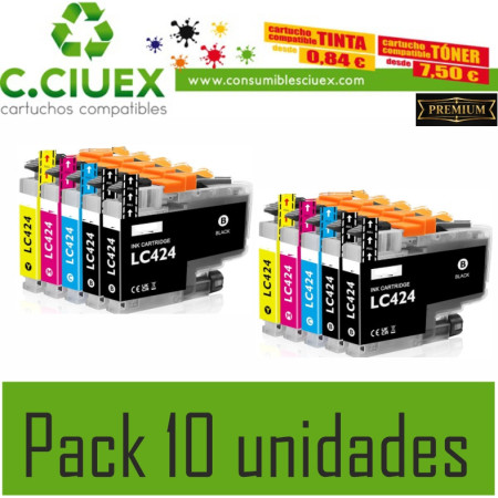 BROTHER COMPATIBLE LC424 PACK 10 UNIDADES