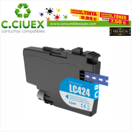 BROTHER COMPATIBLE LC424 CYAN