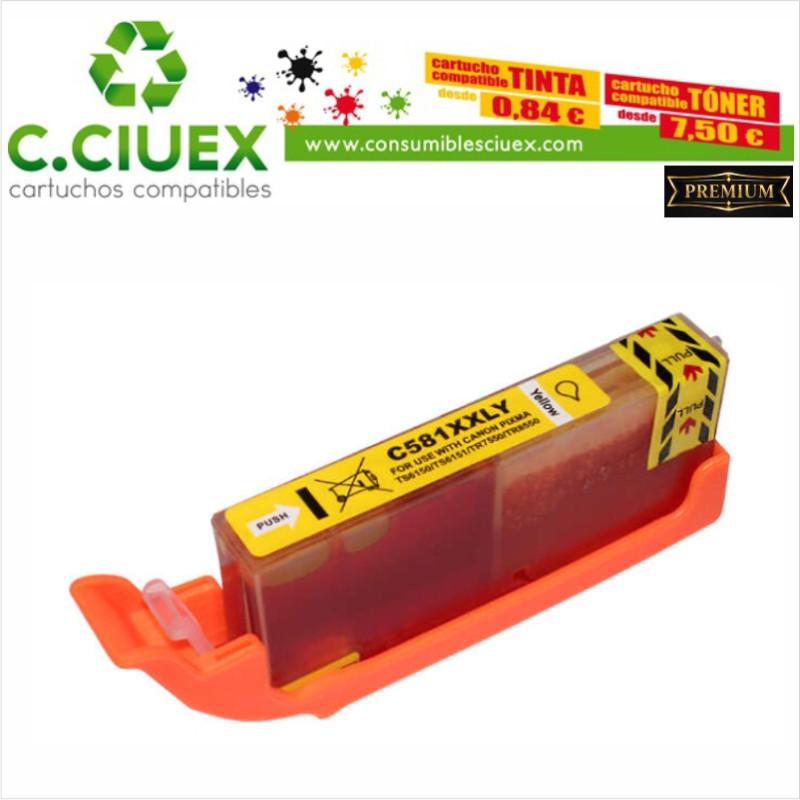 CANON COMPATIBLE CLI581XXL AMARILLO
