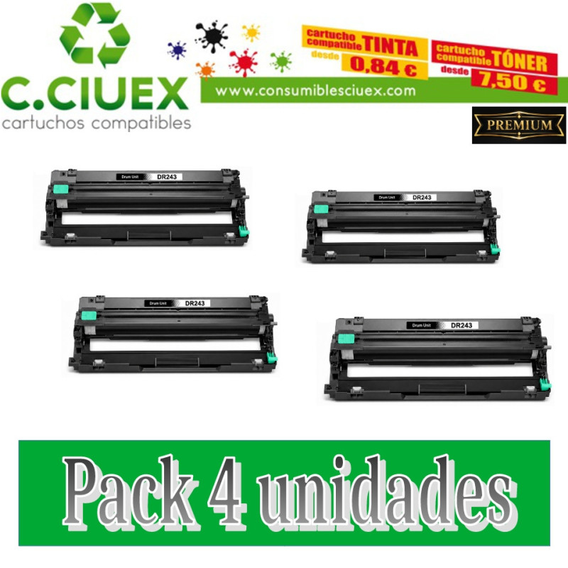 copia de TAMBOR COMPATIBLE BROTHER DR243 PACK 4 UNIVERSAL