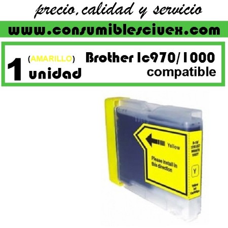 Tinta Compatible Brother LC970 LC1000 Amarillo