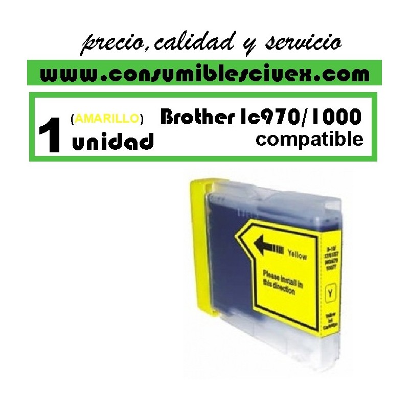 Tinta Compatible Brother LC970 LC1000 Amarillo