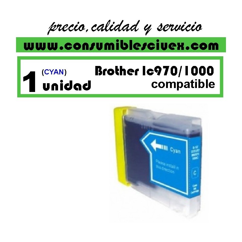 Tinta Compatible Brother LC970 LC1000 Cyan