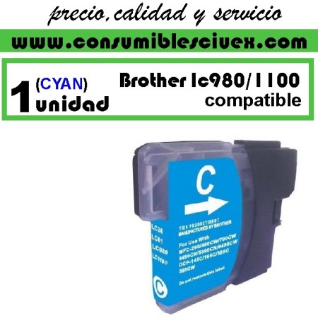 Tinta Compatible Brother LC980 Cyan