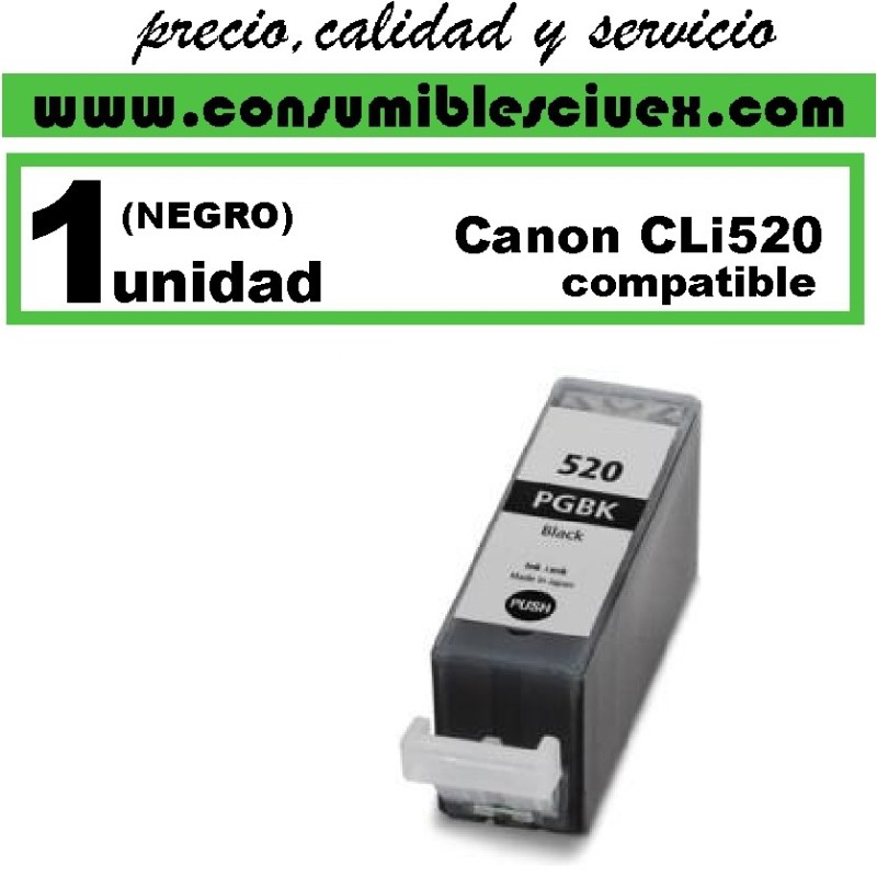 Tinta Compatible Canon cli520 negro alta capacidad Tinta Compatible Canon cli520 negro alta capacidad
