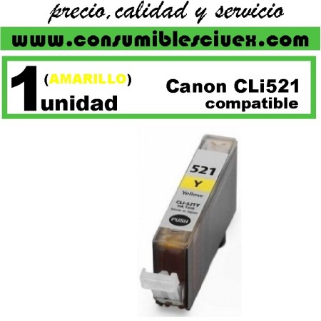 Tinta Compatible Canon cli521 amarillo