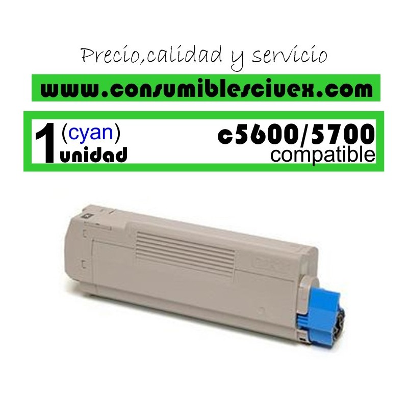 TONER CYAN OKI C5600/C5700 COMPATIBLE