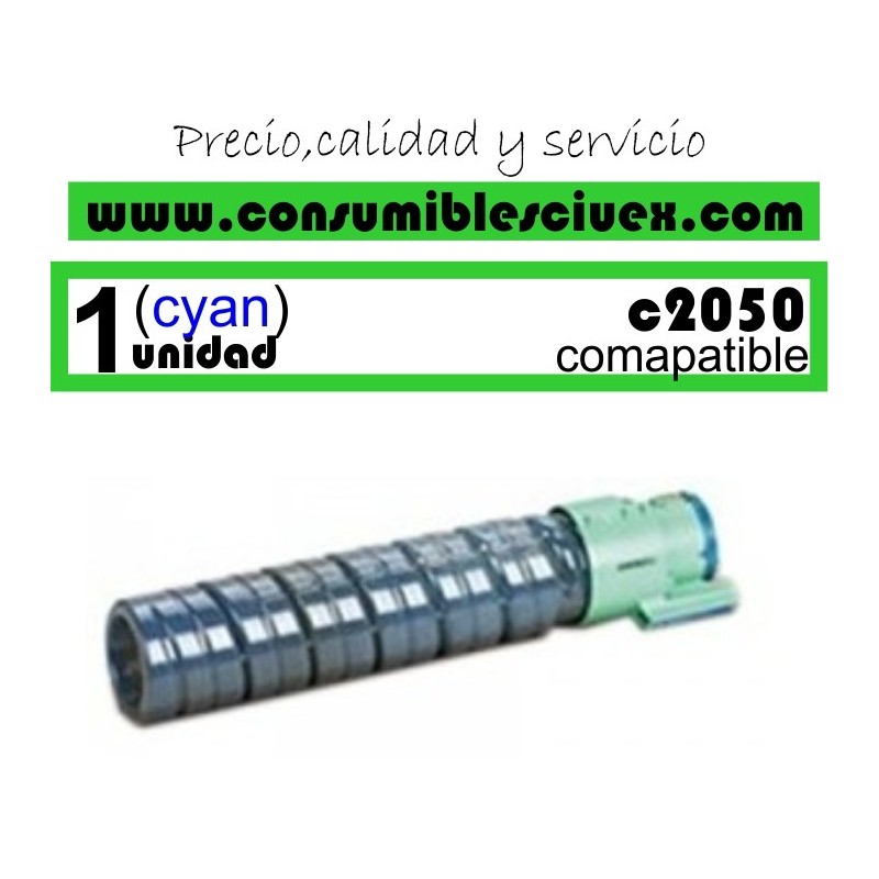 TONER CYAN RICOH C2050 COMPATIBLE PARA IMPRESORAS RICOH MP C2030/C2050/C2530/C2550