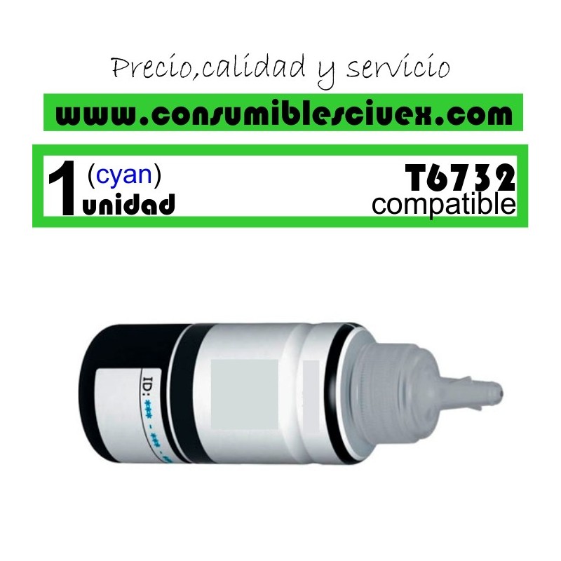 Tinta Compatible Epson T6732 Cyan 