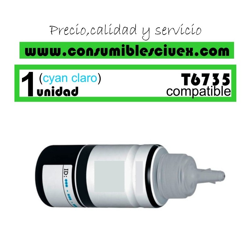 Tinta Compatible Epson T6735 Cyan Claro 