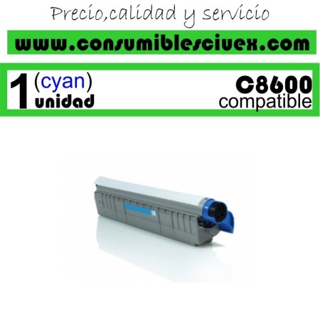 TONER CYAN OKI C8600/C8800 COMPATIBLE