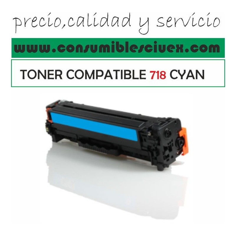 TONER CANON COLOR COMPATIBLE 718 CYAN
