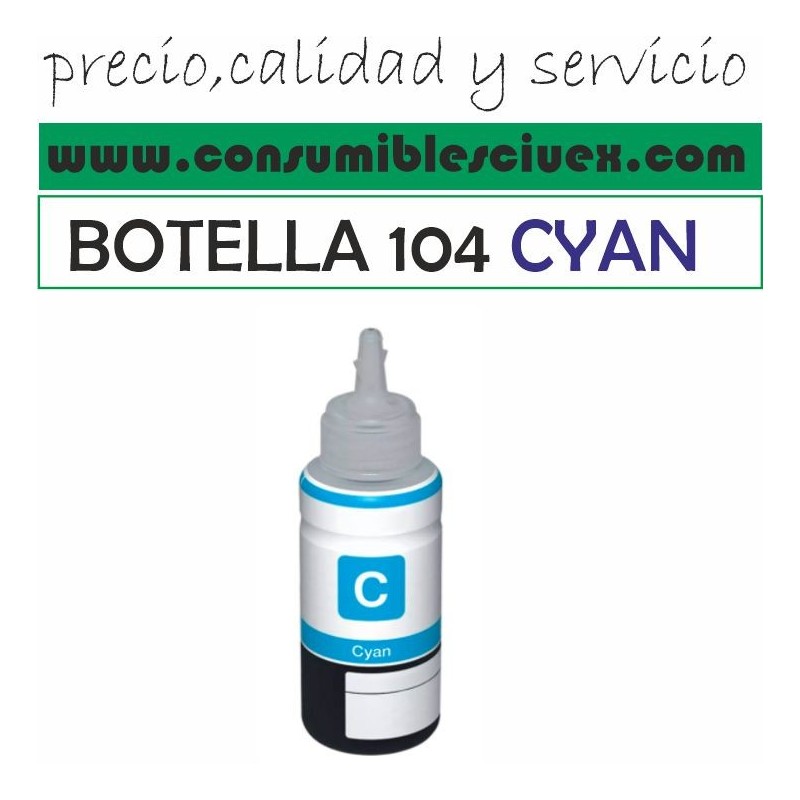 Epson 104 Cyan - Botella de Tinta Generica
