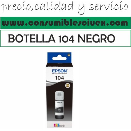 Epson 104 Negro - Botella de Tinta Original
