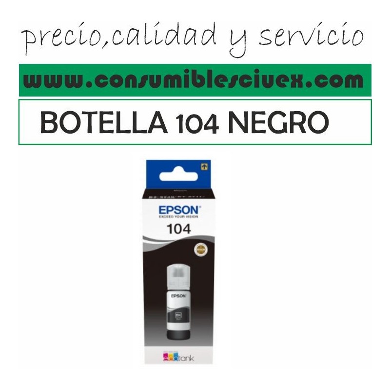 Epson 104 Negro - Botella de Tinta Original