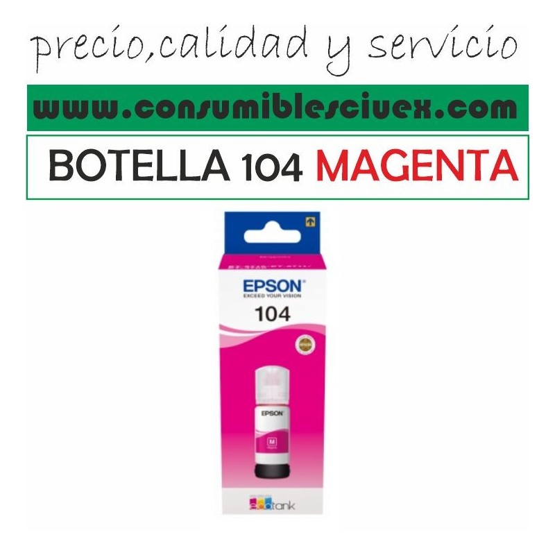 Epson 104 Magenta - Botella de Tinta Original