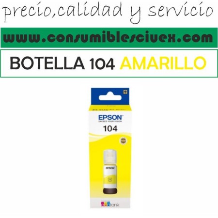 Epson 104 Amarillo - Botella de Tinta Original