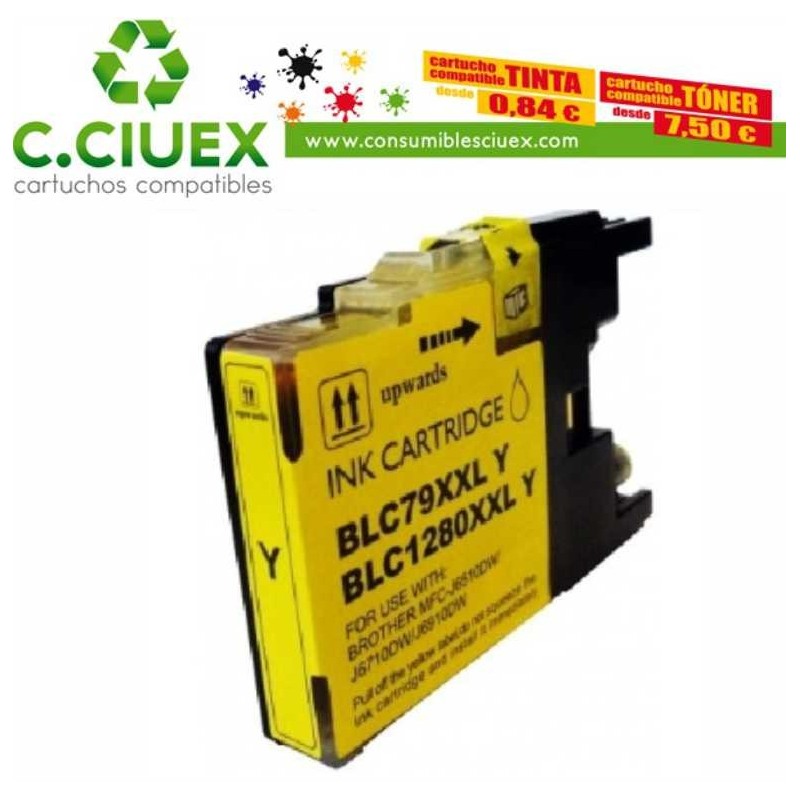 Tinta Compatible Brother LC1280 LC1240 LC1220 Amarillo