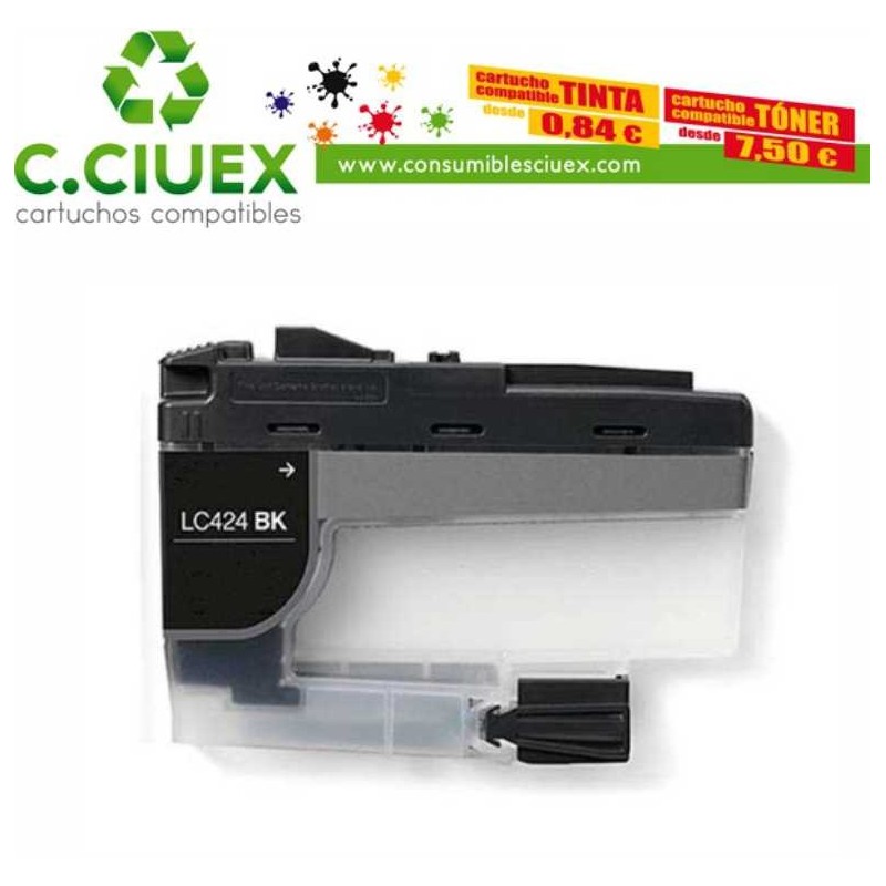 TINTA COMPATIBLE BROTHER LC424 NEGRO