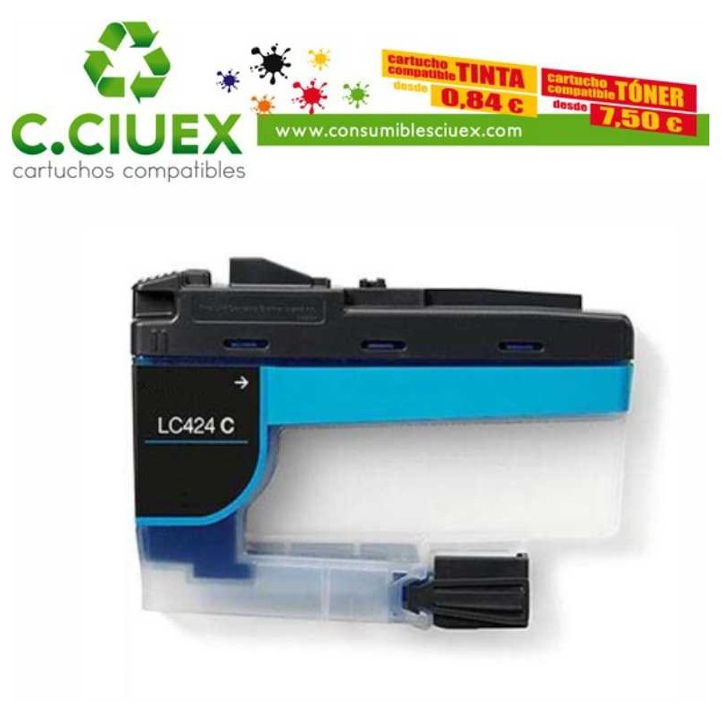 TINTA COMPATIBLE BROTHER LC424 CYAN