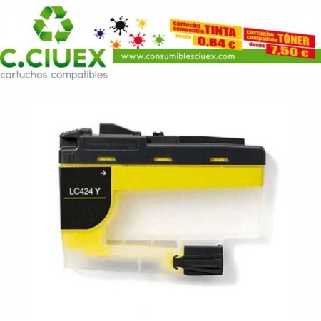 TINTA COMPATIBLE BROTHER LC424 AMARILLO