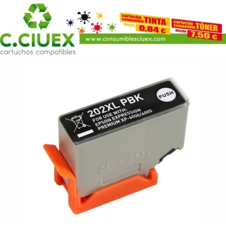TINTA COMPATIBLE EPSON 202XL NEGRO PHOTO